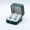 The Dalmatian earrings in the box.