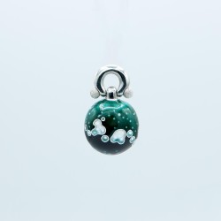 Les Petits Mondes Green Forest Pendant - Handcrafted Silver & Enamel Art Jewelry