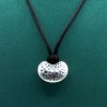 Handmade Silver & Enamel Necklace – Polka Dot Design with Diamond Accent